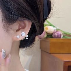 Boucles d'oreilles à tige en alliage et perles en plastique&nbsp;FS-WG98E52-01