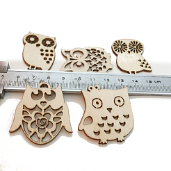 10pcs découpes creuses en forme de hibou en bois non fini&nbsp;WOCR-PW0003-08