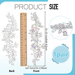 Toppe in stoffa con strass in ottone&nbsp;PATC-WH0031-003S-01