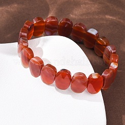 Bracelets extensibles en perles de cornaline naturelle teintées et chauffées&nbsp;BJEW-K251-07O
