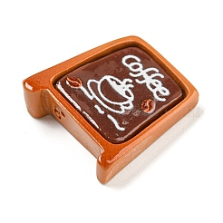 Cabujones decodificados de resina opaca con tema de café&nbsp;RESI-M042-01E
