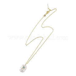 Colliers avec pendentif en perle baroque naturelle keshi et chaîne en laiton&nbsp;NJEW-JN06530