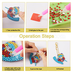 2 ensembles 2 kits de porte-clés panda sportifs de peinture de diamant de style diy&nbsp;DIY-TA0003-80