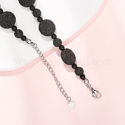 Colliers de perles en pierre de lave naturelle&nbsp;GG-CBA922D-06A