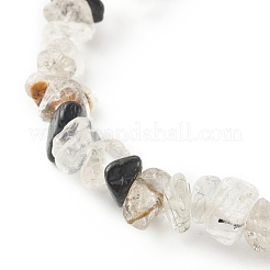 Braccialetti di perline elasticizzati in quarzo rutilato naturale con chip per bambini&nbsp;BJEW-JB06305-01