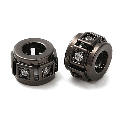Abalorios de latón cubic zirconia chapado en rack&nbsp;KK-Z033-24B