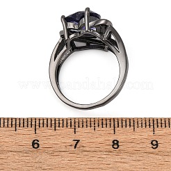 Herzförmige Fingerringe aus Messing mit Mikropflaster und Zirkonia&nbsp;FS-WG4D14B-07