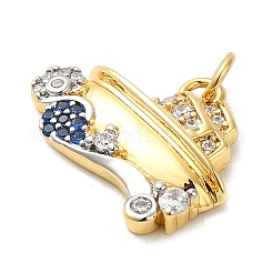 Colgante de circonio cúbico micro pavé de latón chapado en cremallera&nbsp;KK-Q795-14