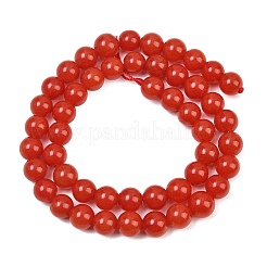Naturels teints en blanc perles de jade brins&nbsp;GG-CBAEB22-B01-8mm-06