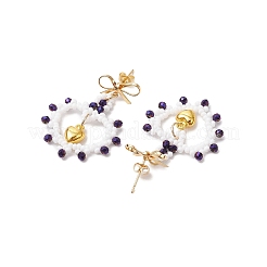 Aretes colgantes con cuentas de vidrio&nbsp;EJEW-MZ00396-01