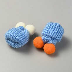 Häkel-Minimütze aus Wolle mit doppeltem Bommelball&nbsp;DIY-WH0032-56C