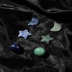 Luna y estrella curativas de piedras preciosas naturales y adornos redondos&nbsp;AJEW-FS0001-12A