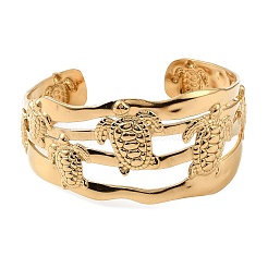 Bracelets manchettes en acier inoxydable 304 sur le thème de l'océan pour femmes&nbsp;BJEW-Z171-01G-03