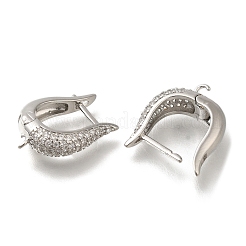 Gestell-Beschichtung Messing Micro Pave Kubisch Zirkonia Creolen Ohrring Zubehörse&nbsp;EJEW-H143-07P