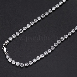 Collane con catena da tennis da 4 mm con ciondolo a croce in acciaio inossidabile con strass&nbsp;KD8251-3