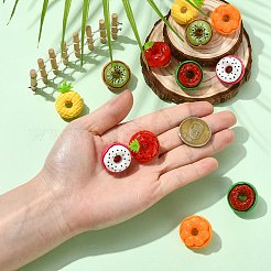 12 broche en résine en forme de beignet aux fruits&nbsp;JEWB-CJ0003-08