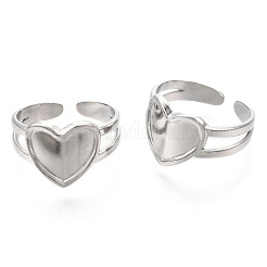 Anelli polsino a forma di cuore in acciaio inossidabile 304 anti-ossidazione&nbsp;RJEW-N038-118P