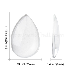 Cabochons en verre goutte à goutte transparent&nbsp;X-GGLA-R024-30x20