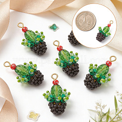 5 pendentif cactus en perles de verre&nbsp;PALLOY-SZ00064