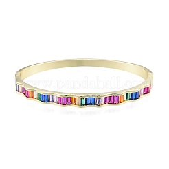 Armreif mit Zirkonia-Welle und Scharnier&nbsp;BJEW-N014-016