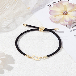 1 braccialetti scorrevoli in cordino di nylon regolabile per donna&nbsp;BJEW-LP0001-32G-01