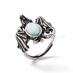 Verstellbare Ringe aus natürlichem Dinosaurier-Edelstein&nbsp;RJEW-G273-01AS