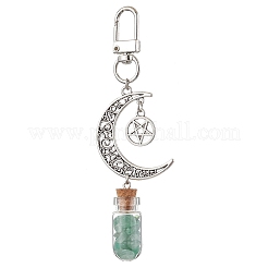 7 pièce de 7 styles de perles de pierres précieuses naturelles et synthétiques chakra à l'intérieur de décorations de pendentif de bouteille de souhait en verre&nbsp;HJEW-JM02343