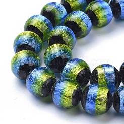 Perline murano con foglia argento fatto a mano&nbsp;FOIL-K001-02C-12mm