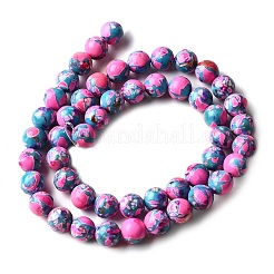 Brins de perles de magnésite naturelle teintes&nbsp;G-L617-D01-8mm-05