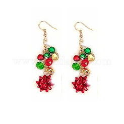 Ohrringe aus Legierung mit Weihnachtsglocken und Blumen&nbsp;WGBF40A-03