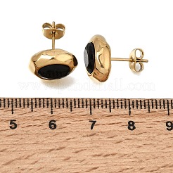 6 paire de boucles d'oreilles puces en acier inoxydable 304 serties de zirconiums cubiques&nbsp;SA-CBADCF0-04G-03