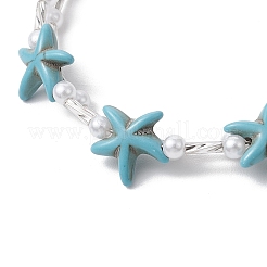2 bracelet en perles acryliques synthétiques turquoise et imitation perle pour femme&nbsp;BJEW-JB11851