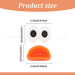 60 Stück 2 Stile Kunststoff Puppen Bastelaugen & Mund Cabochons&nbsp;KY-AN0001-03