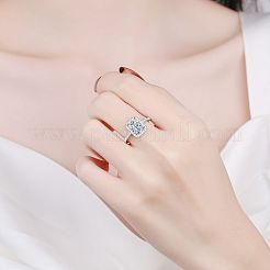 Anelli da dito in argento sterling con micro pavé da 925 mm e moissanite placcati in rodio da donna&nbsp;WG8E258-72