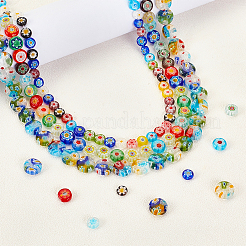 3 filo 3 stili fili di perline di vetro millefiori fatte a mano&nbsp;LAMP-OC0001-70