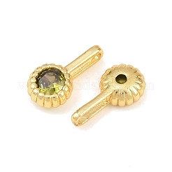 Messing ebnen Zirkonia Charms&nbsp;KK-K340-45G-03