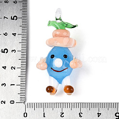 Pendentifs oignon de dessin animé en verre filé fait main&nbsp;LAMP-T025-11A