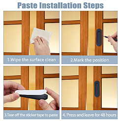 4 Stück selbstklebende Griffe aus Aluminiumlegierung für Schiebetüren&nbsp;AJEW-FH0007-31EB