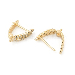 Latón con fornituras para aretes de circonio cúbico&nbsp;KK-Q051-02G