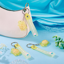 3 Schlüsselanhänger mit PVC-Schildkrötenanhänger&nbsp;KEYC-TADJ0001-02A