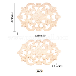 Mestiere di applique onlay intagliato in legno di gomma&nbsp;AJEW-OC0001-47