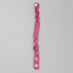 Bracciale semplice in cordoncino liscio in similpelle con fibbie&nbsp;BJEW-TAC0010-01B-07