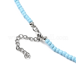 Set di collane con perline di semi di vetro da 2 pz e 2 colori&nbsp;NJEW-FZ00029