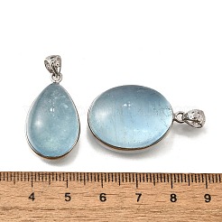 2 Stück natürliche Aquamarin-Anhänger&nbsp;G-Z078-02P