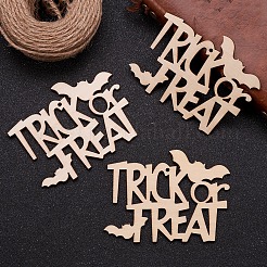 Dolcetto o scherzetto ornamenti di ritagli di legno vuoti di Halloween&nbsp;WOOD-L010-03