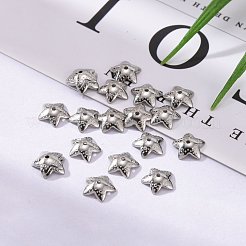 Anlaufgeschützte 5-blättrige Blume glatte Oberfläche 304 Edelstahl Perlenkappen&nbsp;STAS-R065-53