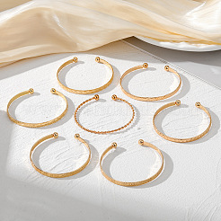 7 ensemble de bracelets manchette en alliage 7 styles pour femmes&nbsp;WG7D095-01
