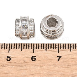 Messing Micro Pave klare Zirkonia europäische Perlen&nbsp;KK-B186-19P