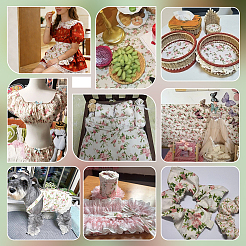 2 m Baumwollstoff mit Blumenmuster&nbsp;AJEW-PH0009-08A
