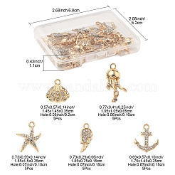 25 stücke 5 stil legierung kristall strass anhänger&nbsp;FIND-FS0004-14